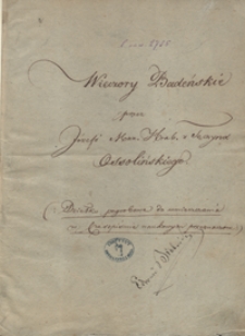 Wieczory badeńskie przez J&oacute;zefa Max[imiliana] hrab[iego] z Tęczyna Ossolińskiego. (Dziełko pogrobowe do umieszczania w czasopiśmie naukowym przeznaczone)