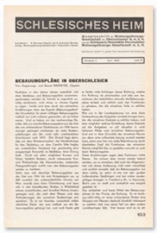 Schlesisches Heim : Monatsschrift der Wohnungsfürsorge-Gesellschaft für Oberschlesien G. m. b. H. und der Schlesisch. Heimstätte Provinziellen Wohnungsfürsorge-Gesellschaft m. b. H. Jahrgang 9, April 1928, Heft 4