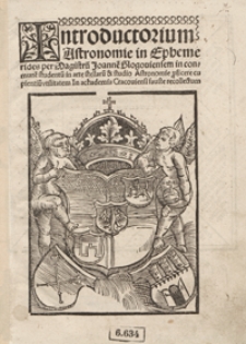 Introductorium Astronomie in Ephemerides [...]. - War. B