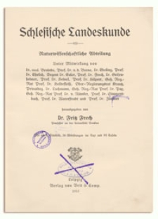 Schlesische Landeskunde : Naturwissenschaftliche Abteilung