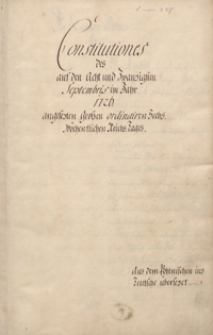 [Konstytucje sejmu 1726 r.]