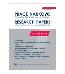 Spis treści [Prace Naukowe Uniwersytetu Ekonomicznego we Wrocławiu = Research Papers of Wrocław University of Economics; 2020; vol. 64, nr 8]