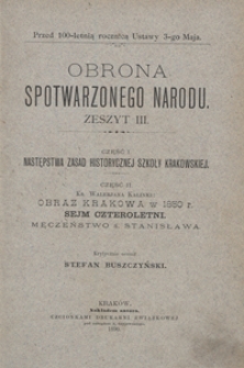 Obrona spotwarzonego narodu. Zeszyt III