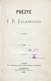 Poezye J. B. Zaleskiego. Tom II