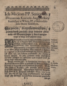 Ardens Irae Divinae Ignis To jest Kilka kazań pokutnych o ogniu gniewu Bożego, w te zawichrzone y trwogami pokłocone czasy niemal po wszytkich przeciągach padołow ziemskich pałającym, Ktore Roku 1641 y 42 w Kościele Oyczystym odprawował X. Adamus Gdacius. [T. 1]