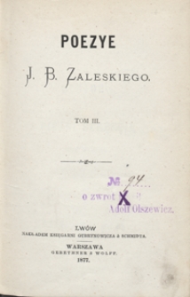 Poezye J. B. Zaleskiego. Tom III