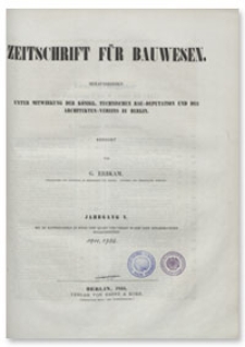Zeitschrift f&uuml;r Bauwesen, Jr. V H. 1-2