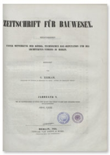 Zeitschrift für Bauwesen, Jr. V H. 1-2