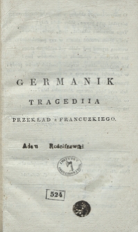 Germanik : tragediia w V. aktach
