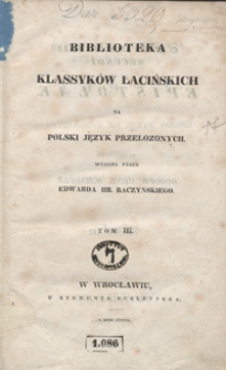 K. Pliniusza Cecyliusza Sekunda (Młodszego) Listy. Tom III