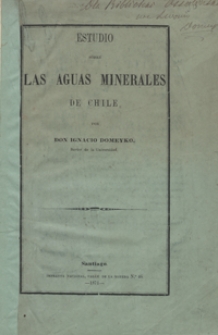 Estudio sobre las aguas minerales de Chile