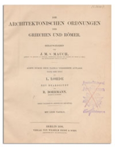 Die architektonischen Ordnungen der Griechen und Römer