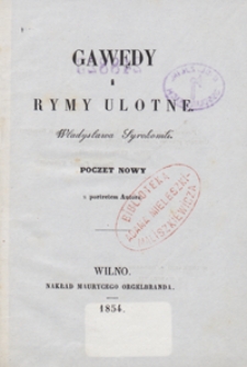 Gawędy i rymy ulotne Władysława Syrokomli. Poczet nowy