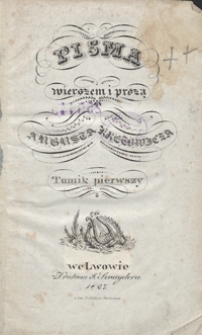 Pisma wierszem i prozą Augusta Kretowicza. Tomik pierwszy