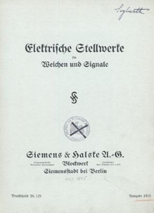 Elektrische Stellwerke f&uuml;r Weichen und Signale