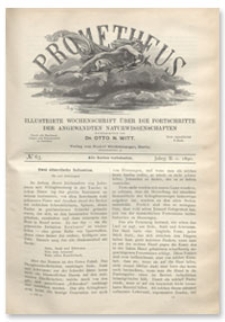 Prometheus : Illustrirte Wochenschrift &uuml;ber die Fortschritte der angewandenten Naturwissenschaften. 2. Jahrgang, 1890, Nr 63