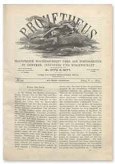 Prometheus : Illustrirte Wochenschrift &uuml;ber die Fortschritte in Gewerbe, Industrie und Wissenschaft. 2. Jahrgang, 1891, Nr 92