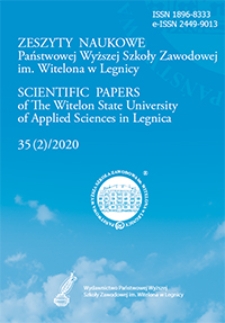 Zeszyty Naukowe Państwowej Wyższej Szkoły Zawodowej im. Witelona w Legnicy, nr 35(2)/2020