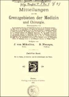 Ueber den heutigen Stand der Chirurgie des Pankreas, mit besonderer Rücksicht auf die Verletzungen und Eutzündungen des Organes, Mitteilungen aus den Grenzgebieten der Medizin und Chirurgie, 1903, Bd. 12, S. 1-24