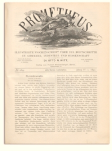 Prometheus : Illustrirte Wochenschrift &uuml;ber die Fortschritte in Gewerbe, Industrie und Wissenschaft. 4. Jahrgang, 1892, Nr 169