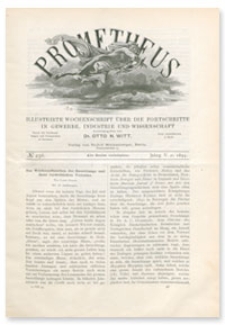 Prometheus : Illustrirte Wochenschrift &uuml;ber die Fortschritte in Gewerbe, Industrie und Wissenschaft. 5. Jahrgang, 1894, Nr 256