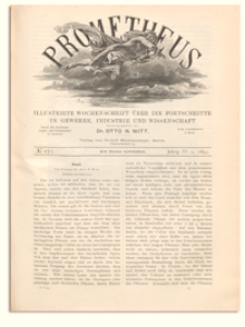 Prometheus : Illustrirte Wochenschrift &uuml;ber die Fortschritte in Gewerbe, Industrie und Wissenschaft. 4. Jahrgang, 1893, Nr 171