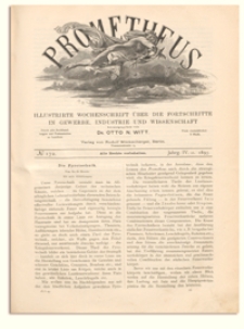 Prometheus : Illustrirte Wochenschrift &uuml;ber die Fortschritte in Gewerbe, Industrie und Wissenschaft. 4. Jahrgang, 1893, Nr 172