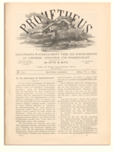Prometheus : Illustrirte Wochenschrift &uuml;ber die Fortschritte in Gewerbe, Industrie und Wissenschaft. 4. Jahrgang, 1893, Nr 179