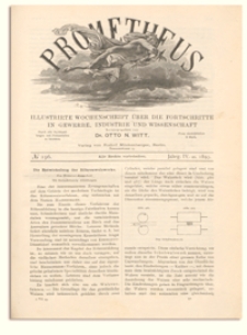 Prometheus : Illustrirte Wochenschrift über die Fortschritte in Gewerbe, Industrie und Wissenschaft. 4. Jahrgang, 1893, Nr 196