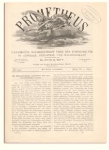 Prometheus : Illustrirte Wochenschrift &uuml;ber die Fortschritte in Gewerbe, Industrie und Wissenschaft. 4. Jahrgang, 1893, Nr 199