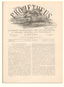 Prometheus : Illustrirte Wochenschrift &uuml;ber die Fortschritte in Gewerbe, Industrie und Wissenschaft. 4. Jahrgang, 1893, Nr 203